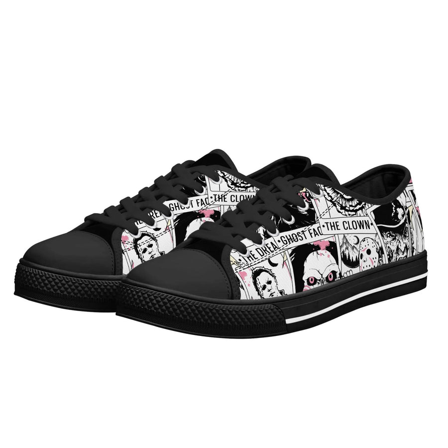 Horror Characters Women Shoes – All-Over Print Halloween Costume – Halloween Gift for Movie & Book Lovers