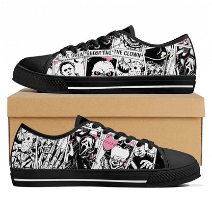 Horror Characters Women Shoes, All-Over Print Halloween Costume, Halloween Gift for Movie & Book Lovers