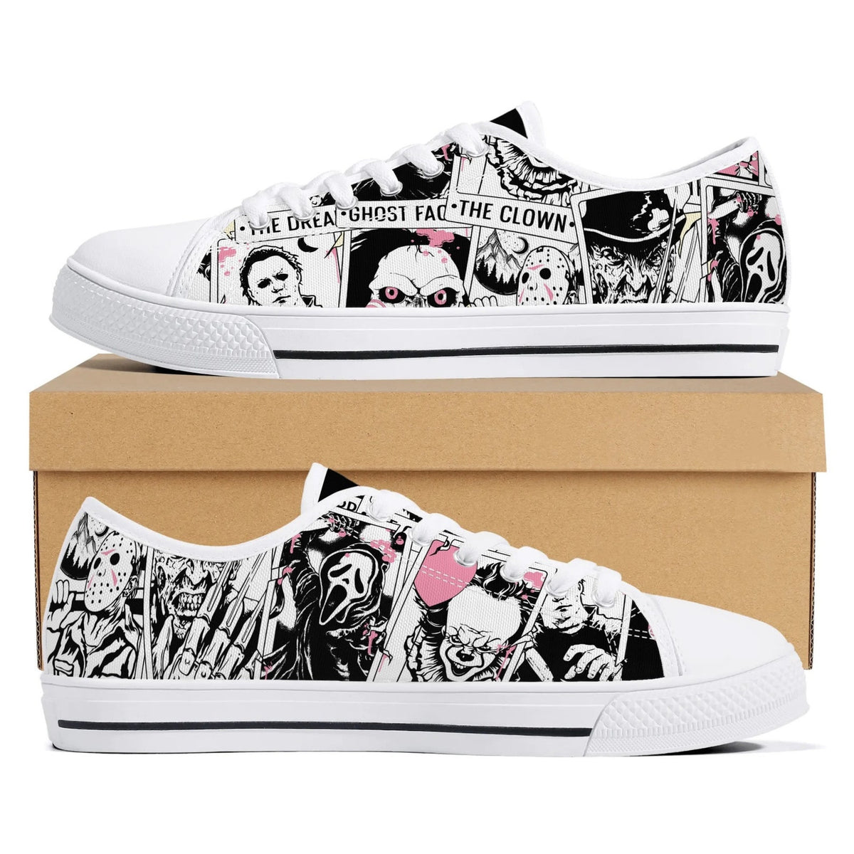 Horror Characters Women Shoes, All-Over Print Halloween Costume, Halloween Gift for Movie & Book Lovers