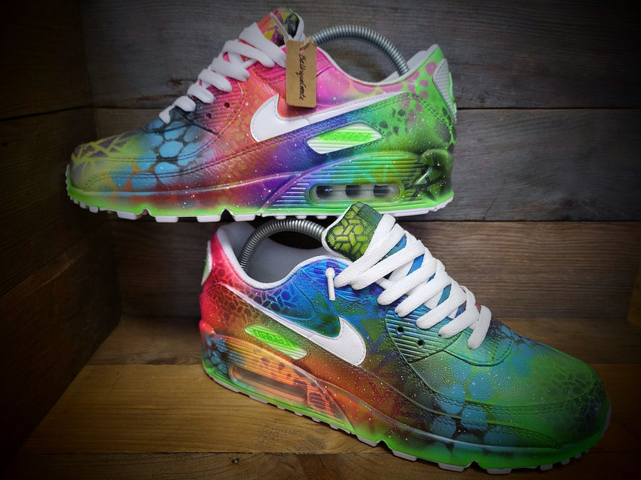 Custom Painted Air Max 90/Sneakers/Shoes/Kicks/Premium/Personalised/Neon Graffiti
