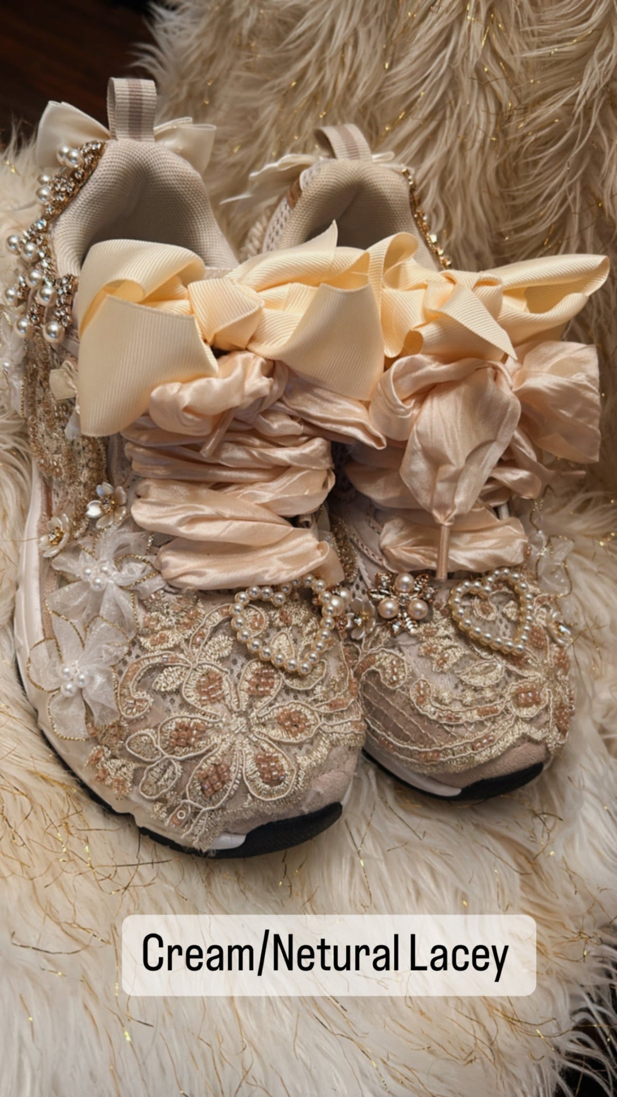 Cream CUSTOM fREESTYLE LACEY sneakers