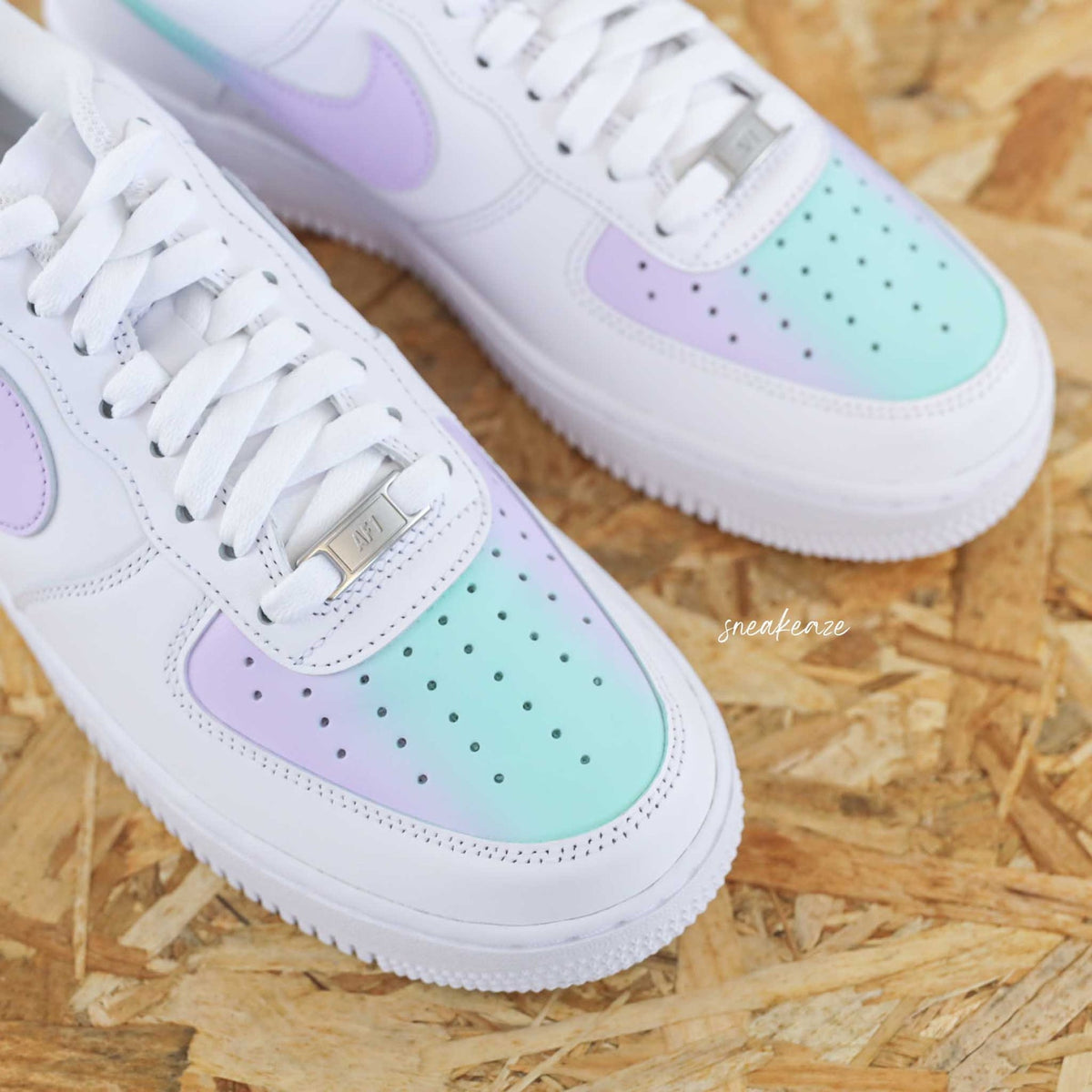Custom Air Force 1 Drip pastel sneakers flowing effect pastel color unisex