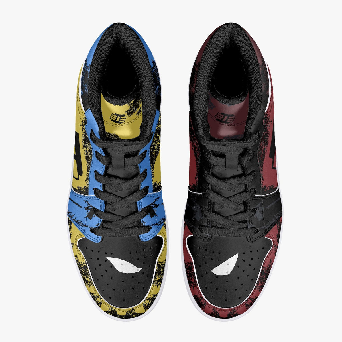 Deadpool and WolverineInspired High-Top Leather Sneakers - Black