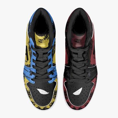 Deadpool and WolverineInspired High-Top Leather Sneakers - Black