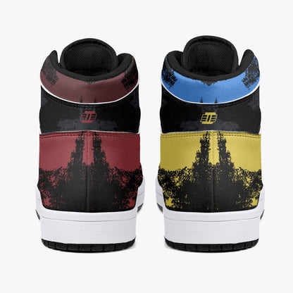 Deadpool and WolverineInspired High-Top Leather Sneakers - Black