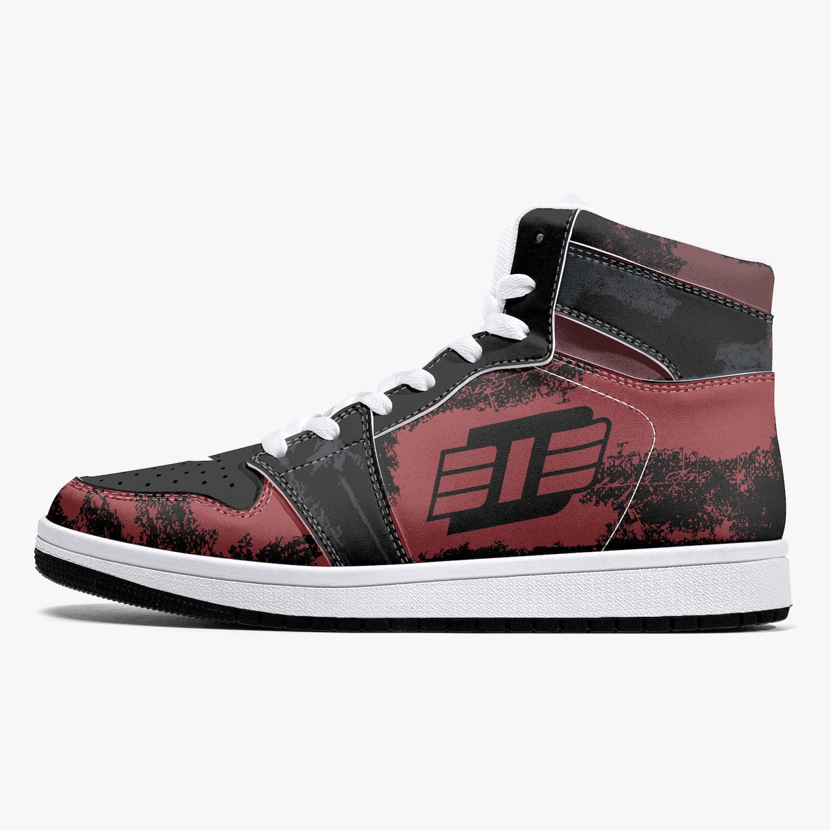 Deadpool and WolverineInspired High-Top Leather Sneakers - Black