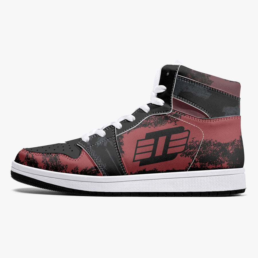 Deadpool and WolverineInspired High-Top Leather Sneakers - Black