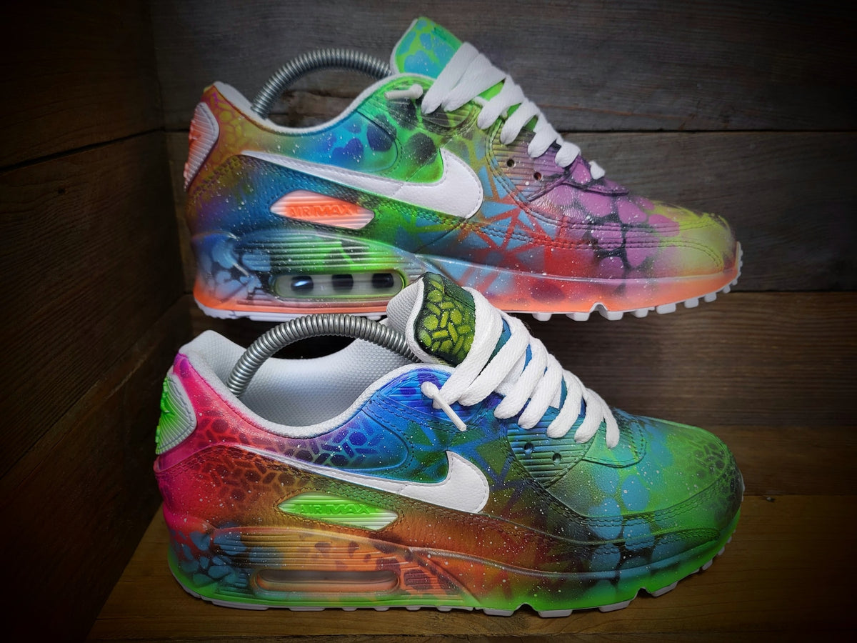 Custom Painted Air Max 90/Sneakers/Shoes/Kicks/Premium/Personalised/Neon Graffiti