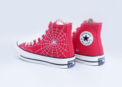 Custom Embroidered Converse: Spiderweb Halloween Sneakers
