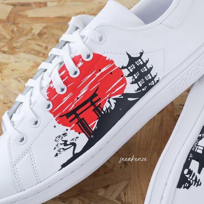 Custom Stan Smith - Custom Shoes - Hand Painted - Traditional Japanese Design Custom Kicks Japan