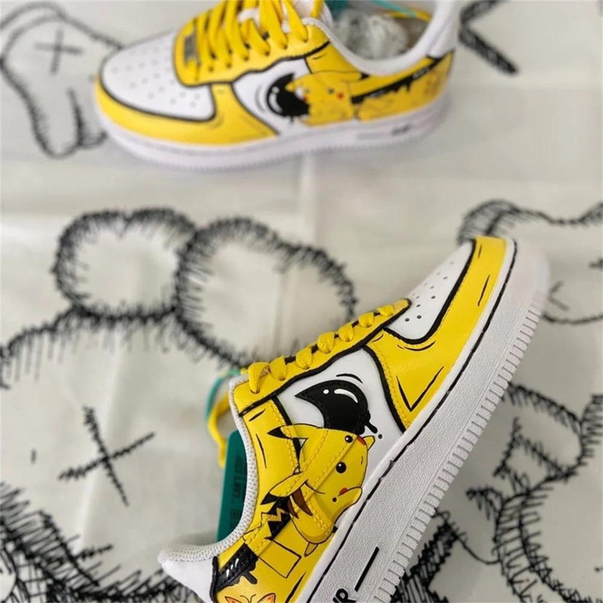 Hand Painted Air Force 1 Sneakers: Custom Anime Shoes white personalized gift design wedding fashion trainers
