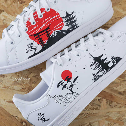 Custom Stan Smith - Custom Shoes - Hand Painted - Traditional Japanese Design Custom Kicks Japan