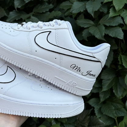Wedding Sneakers for Groom / Air Force 1 Handpainted Groom's Shoes