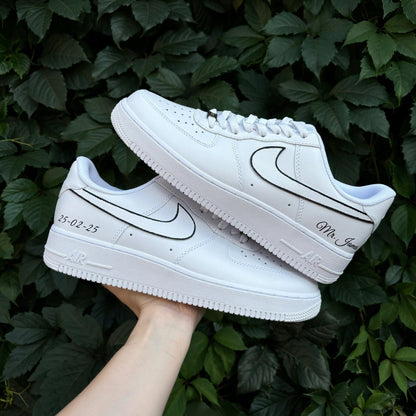 Wedding Sneakers for Groom / Air Force 1 Handpainted Groom's Shoes