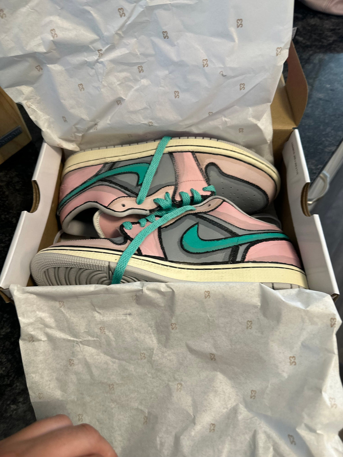 Custom with added artwork sneakers