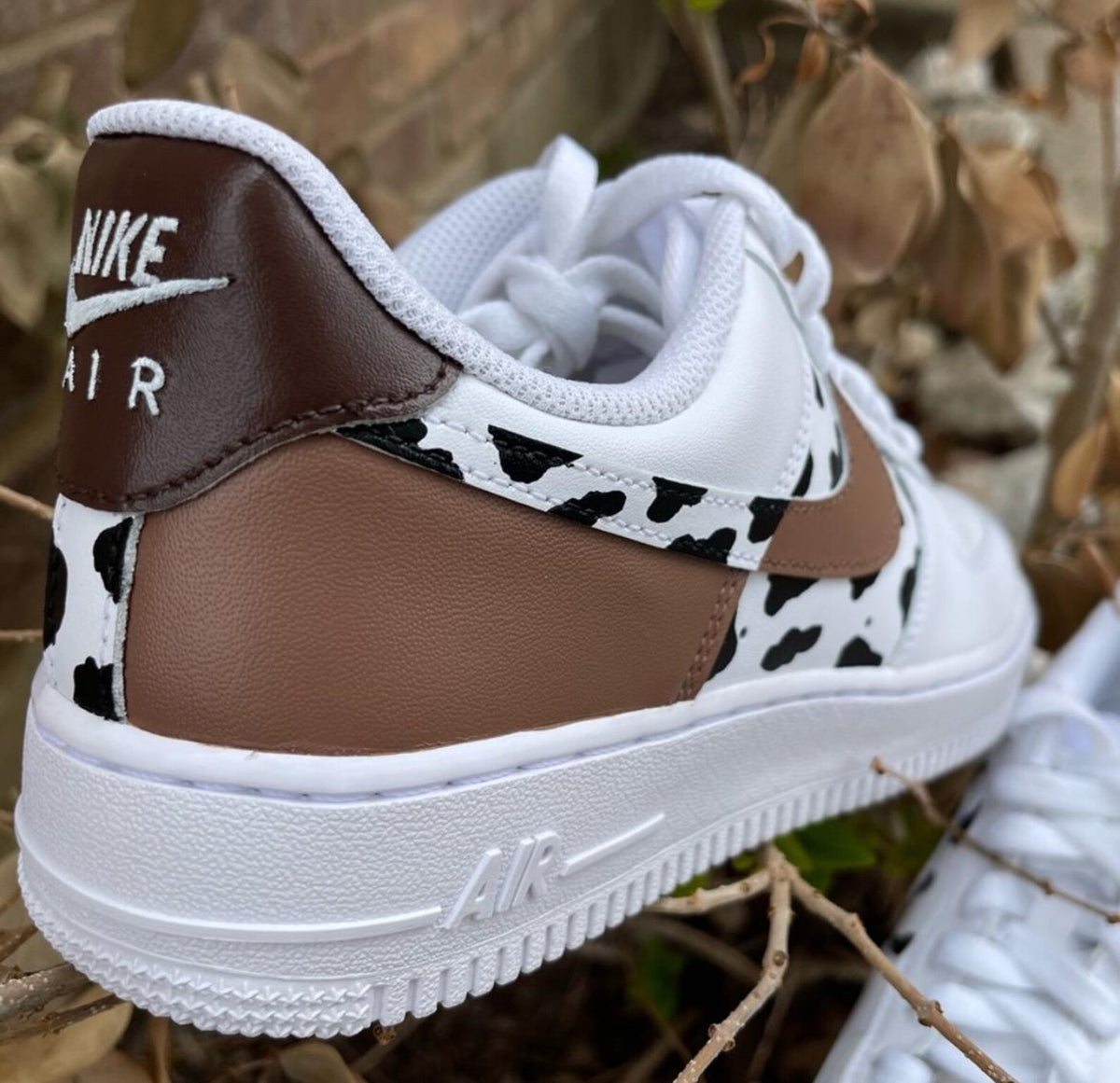 Hand-Painted Cow Print AF1 Sneakers, Custom Cowgirl Shoes