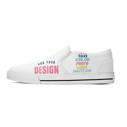 Custom Slip On Shoes for Women Personalized Skate Shoe for Men Skateboard Loafers Laceless Canvas Skater Any Color Photo Image Logo Text
