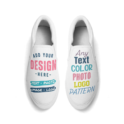 Custom Slip On Shoes for Women Personalized Skate Shoe for Men Skateboard Loafers Laceless Canvas Skater Any Color Photo Image Logo Text