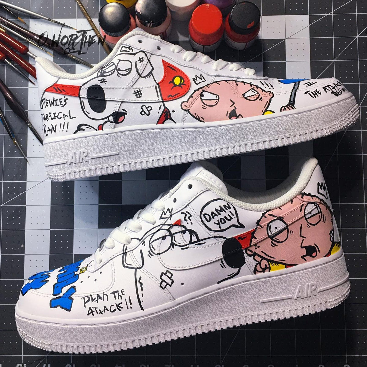 Hand Painted Family Guy Air Force 1 Sneakers