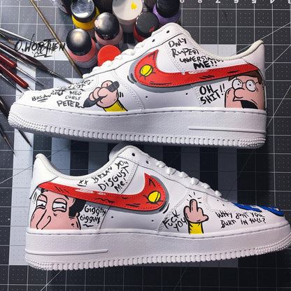 Hand Painted Family Guy Air Force 1 Sneakers