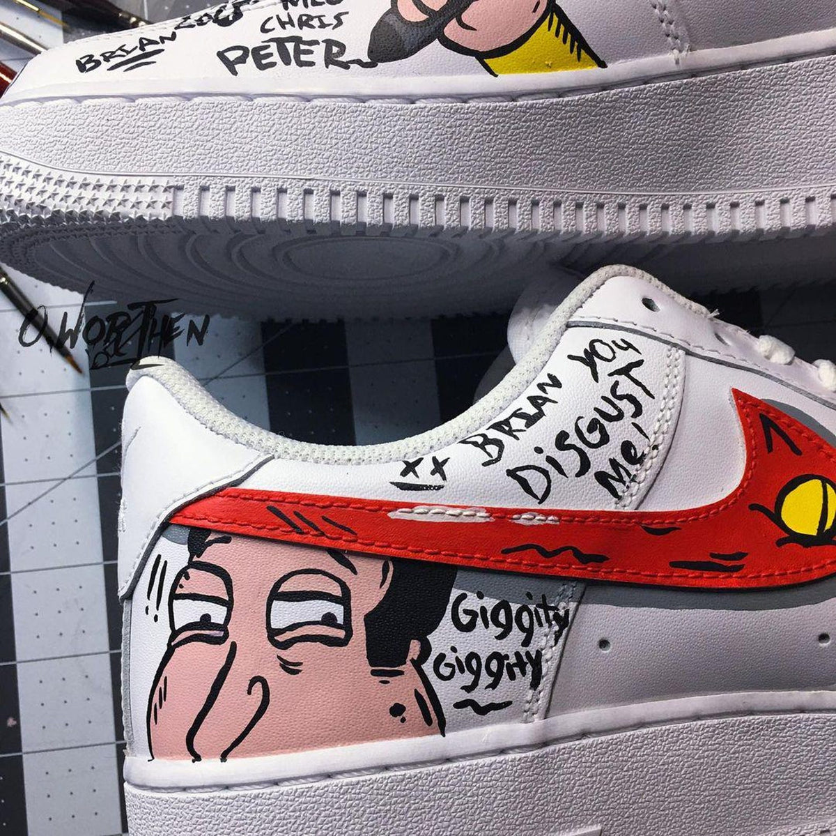 Hand Painted Family Guy Air Force 1 Sneakers