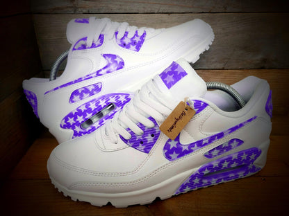 Custom Painted Air Max 90/Sneakers/Shoes/Kicks/Premium/Personalised/Purple Stars