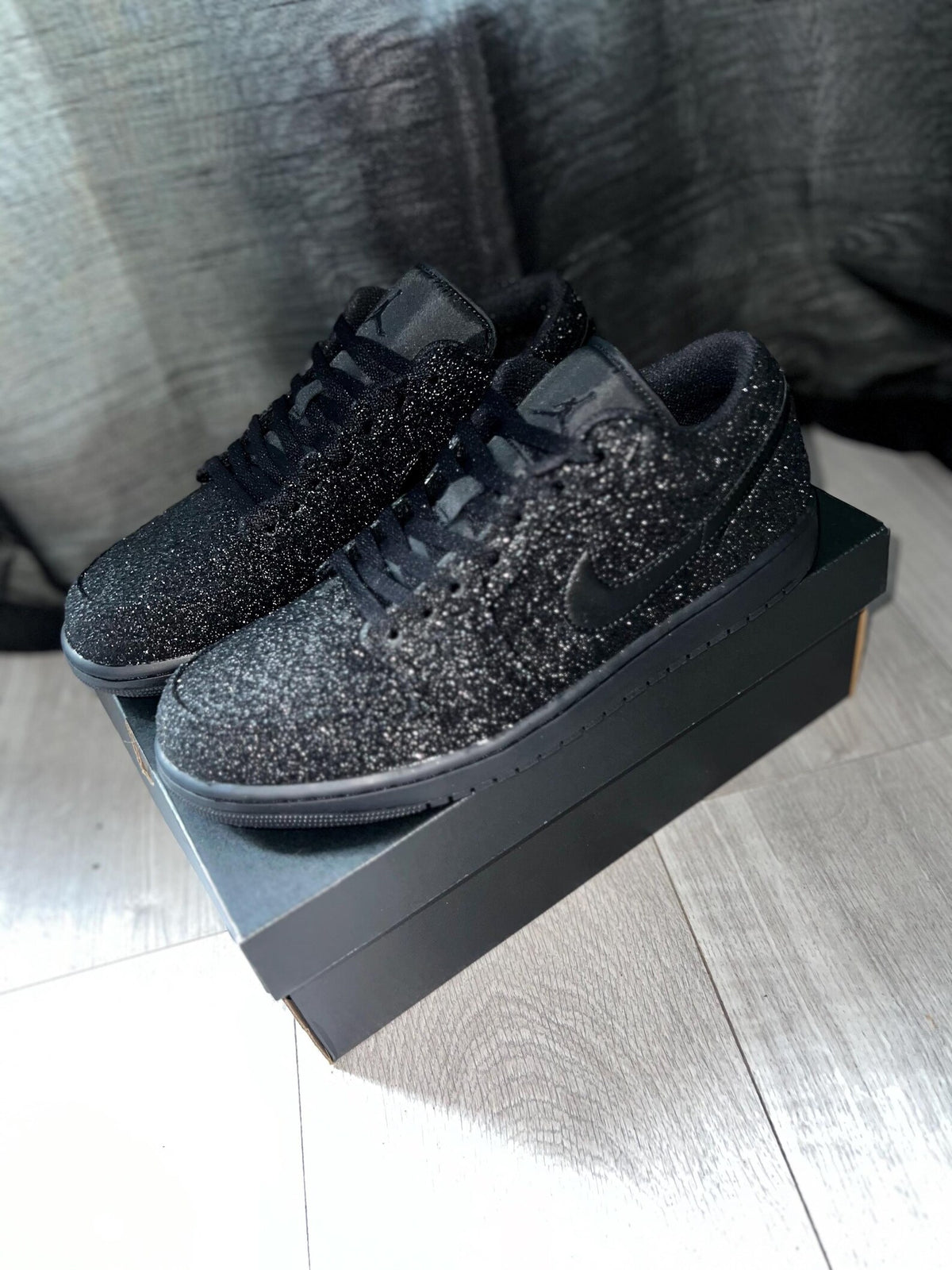 Black Glitter Custom Jordan 1s