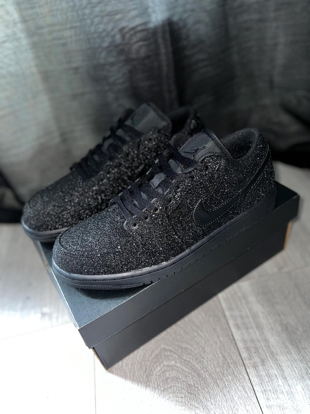 Black Glitter Custom Jordan 1s
