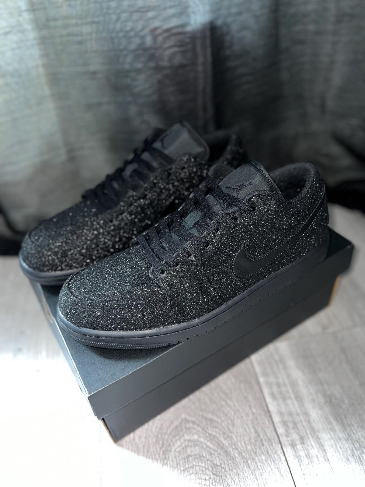 Black Glitter Custom Jordan 1s