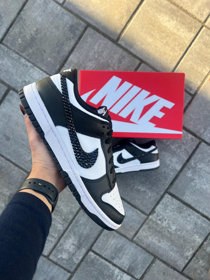 Dunks with Black Rhinestones | Custom Design | Trendy Streetwear | Bridal sneaker