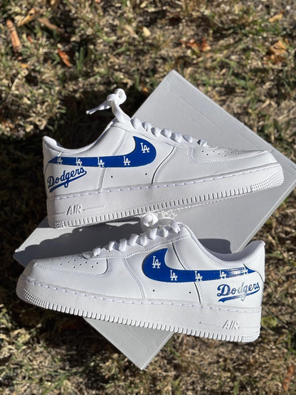 LA Dodgers World Series Champs Sneakers: Custom Painted Air Force 1s (US Men's Sizes)