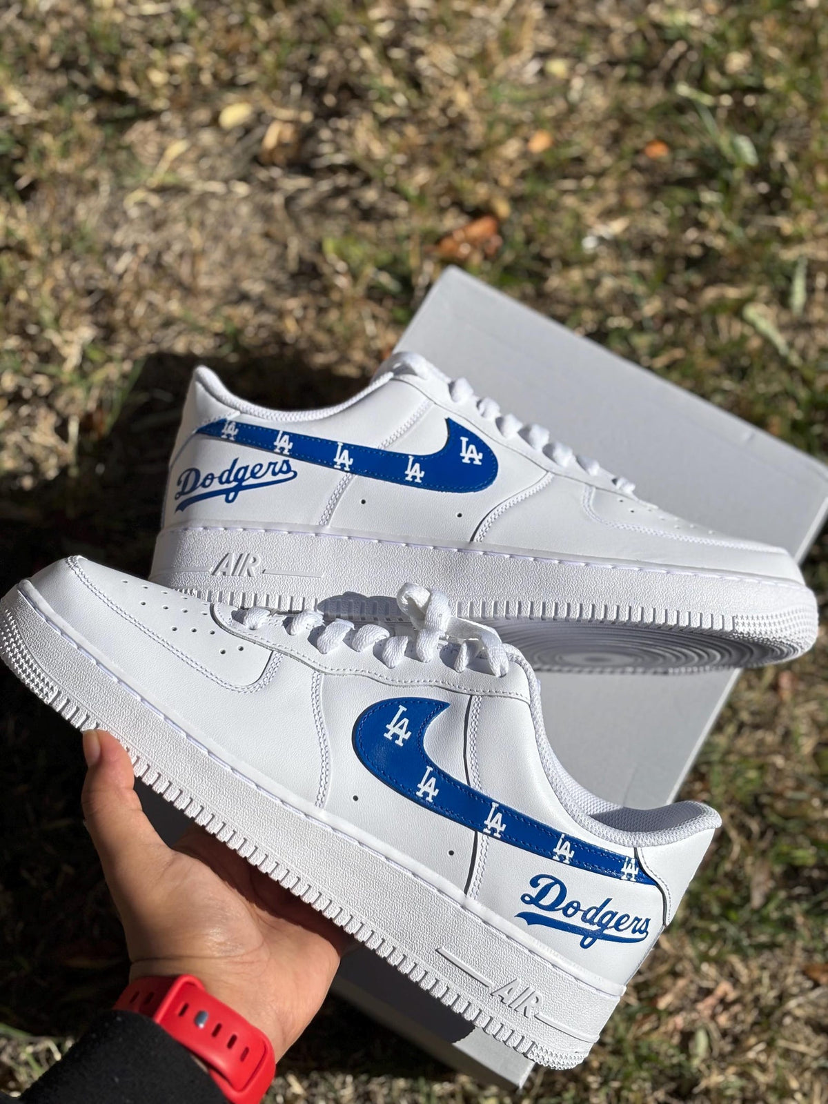 LA Dodgers World Series Champs Sneakers: Custom Painted Air Force 1s (US Men's Sizes)