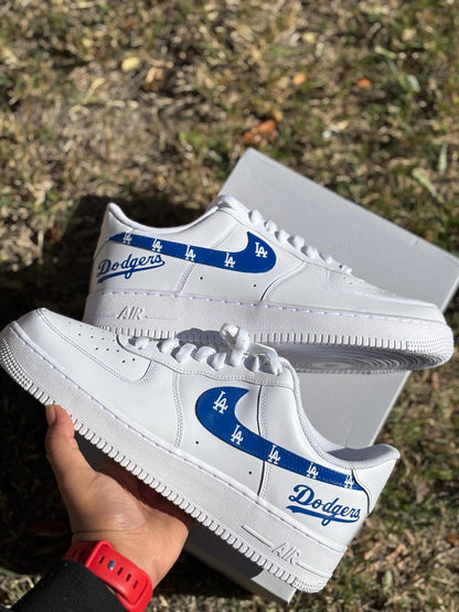 LA Dodgers World Series Champs Sneakers: Custom Painted Air Force 1s (US Men's Sizes)