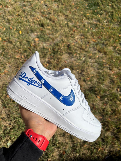 LA Dodgers World Series Champs Sneakers: Custom Painted Air Force 1s (US Men's Sizes)