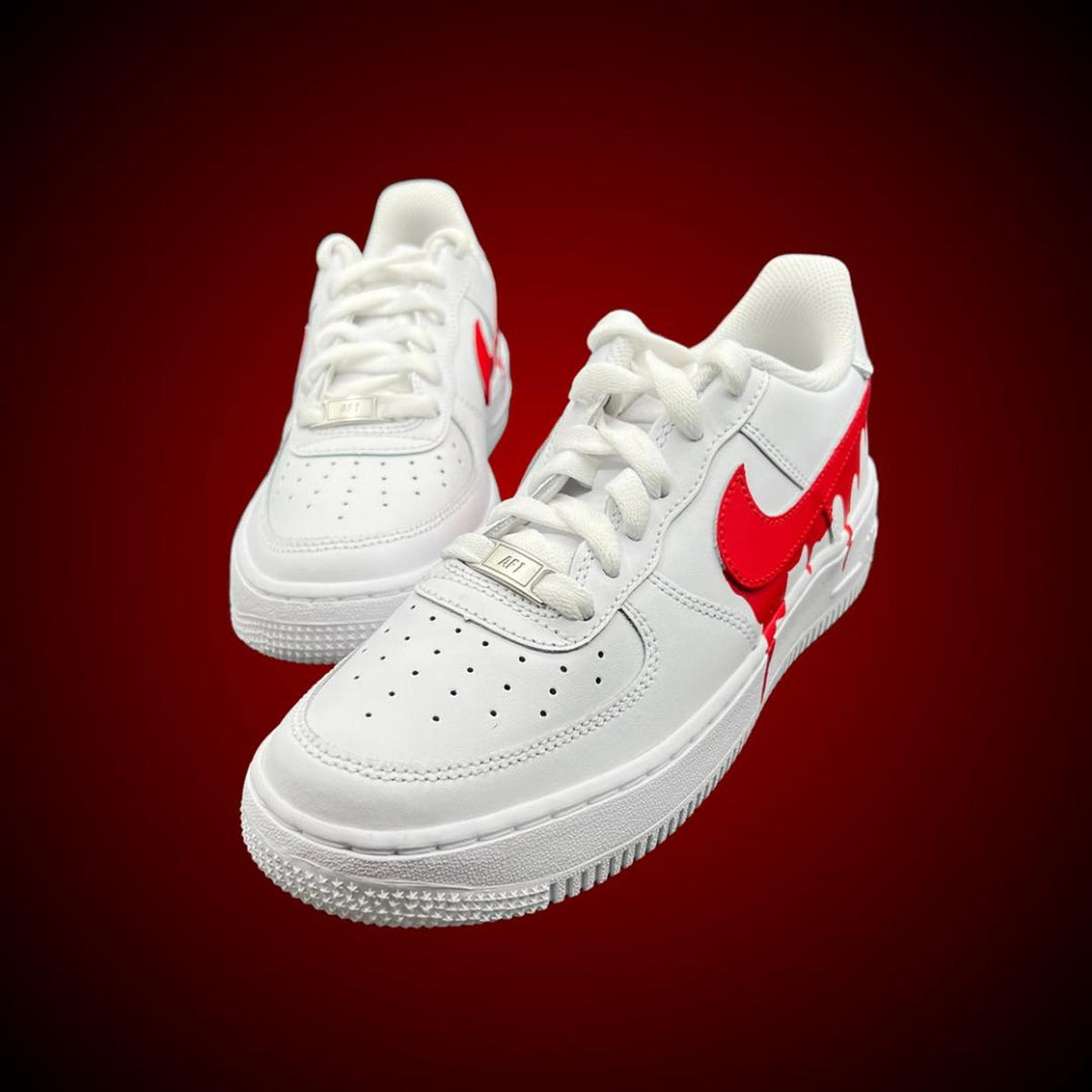 Custom “Red Drip” Air Force 1 Shoes