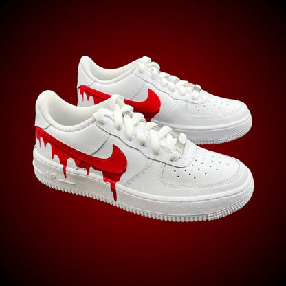 Custom “Red Drip” Air Force 1 Shoes