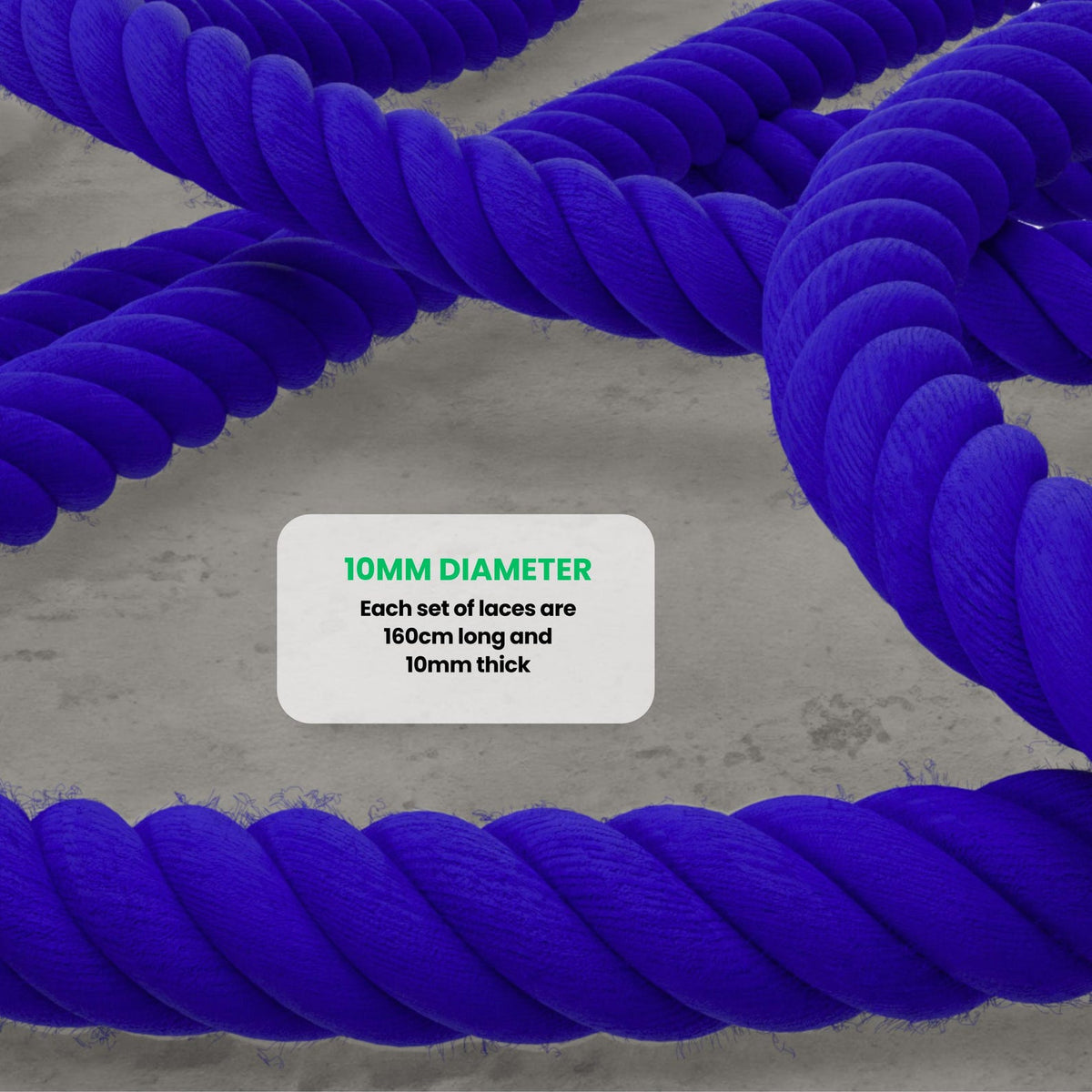 Chunky Blue Organic Cotton Rope Shoelaces: Custom AF1 Sneaker Laces
