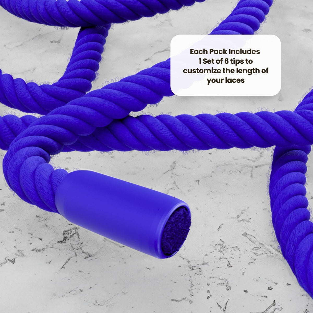 Chunky Blue Organic Cotton Rope Shoelaces: Custom AF1 Sneaker Laces