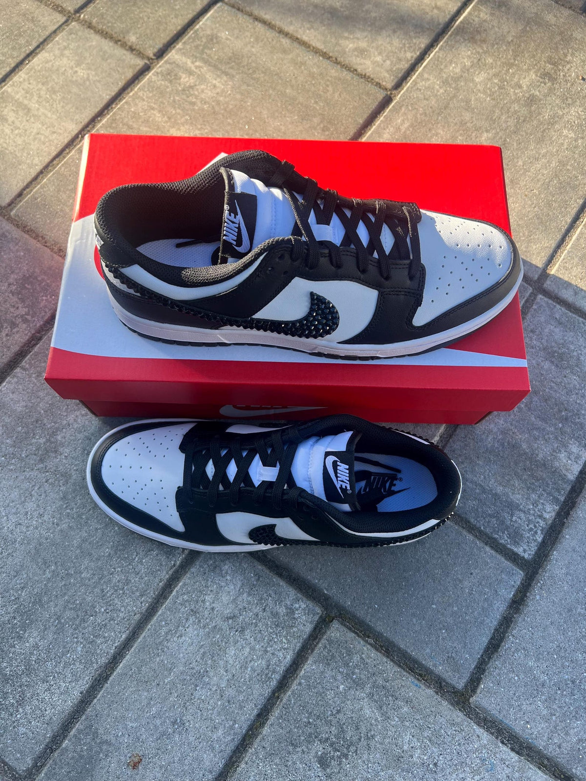 Dunks with Black Rhinestones | Custom Design | Trendy Streetwear | Bridal sneaker