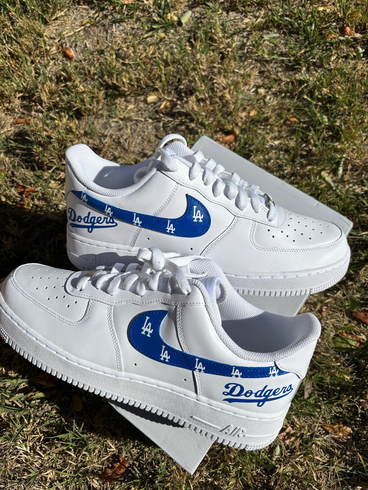 LA Dodgers World Series Champs Sneakers: Custom Painted Air Force 1s (US Men's Sizes)