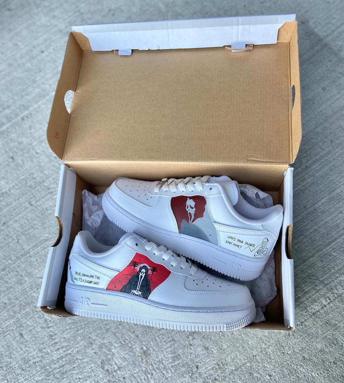 Scream Horror Custom Sneakers | Ghost Face Inspired Hand-Painted Shoes | Slasher Movie Fan Gift | Horror-Themed Drip Sneakers