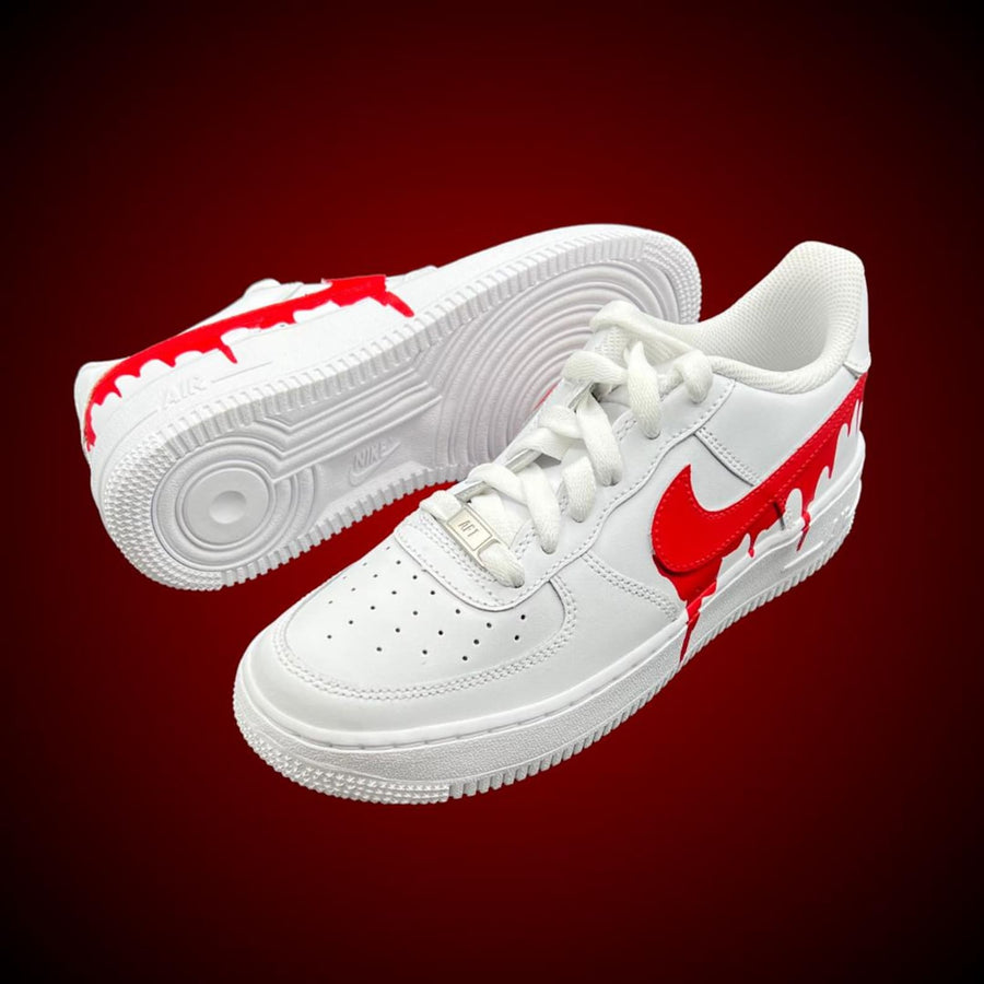 Custom “Red Drip” Air Force 1 Shoes