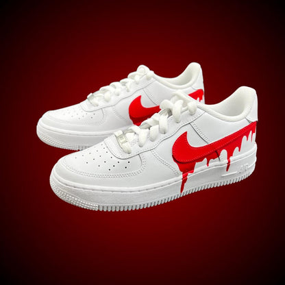 Custom “Red Drip” Air Force 1 Shoes