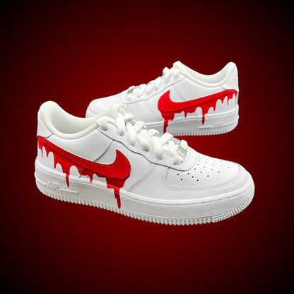 Custom “Red Drip” Air Force 1 Shoes