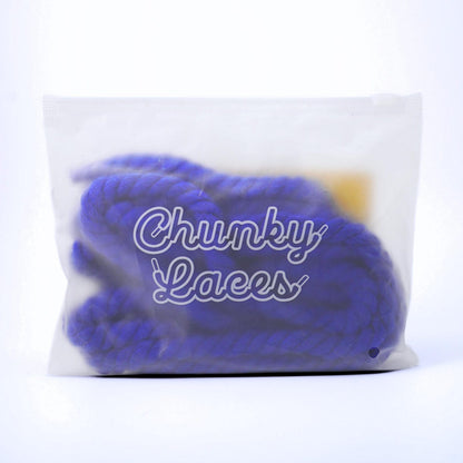 Chunky Blue Organic Cotton Rope Shoelaces: Custom AF1 Sneaker Laces
