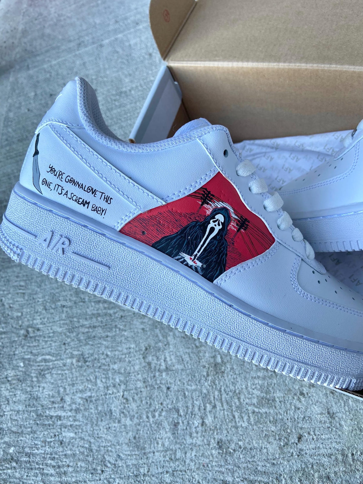 Scream Horror Custom Sneakers | Ghost Face Inspired Hand-Painted Shoes | Slasher Movie Fan Gift | Horror-Themed Drip Sneakers
