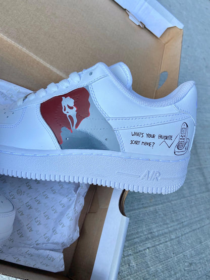 Scream Horror Custom Sneakers | Ghost Face Inspired Hand-Painted Shoes | Slasher Movie Fan Gift | Horror-Themed Drip Sneakers