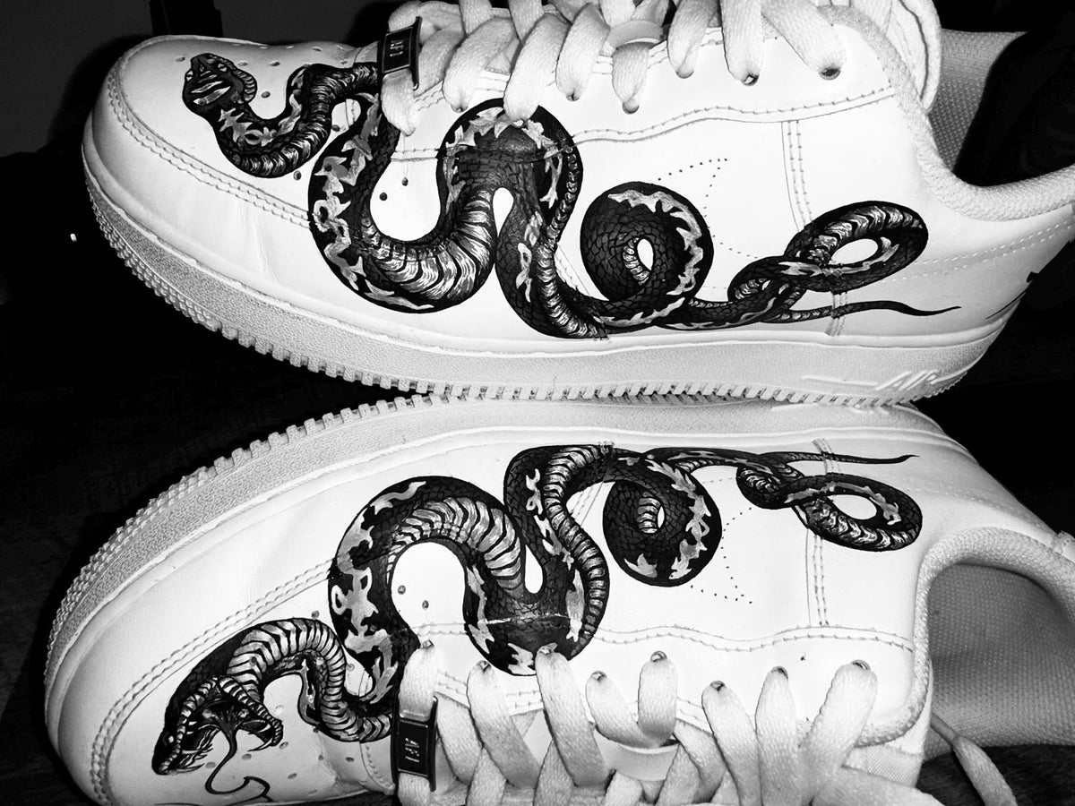 Custom AirForce 1, Custom Nike Shoes, Hand-Painted Gift, Low Dunks, Snake custom, Cool New Trending