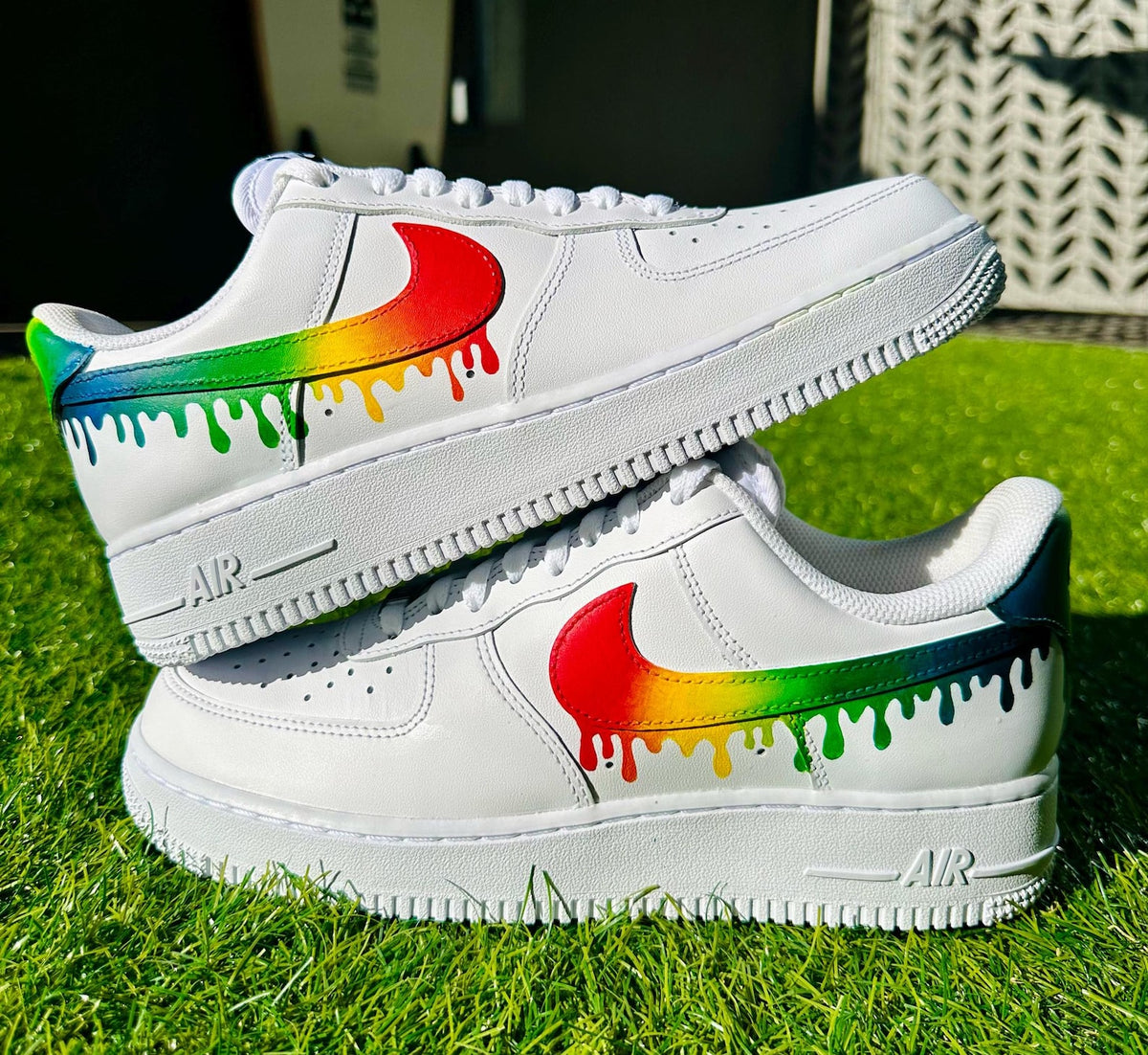 Custom AirForce 1, Custom Nike Shoes, Rainbow Drip Custom, Hand-Painted Gift, Low Dunks, Cool New Trending