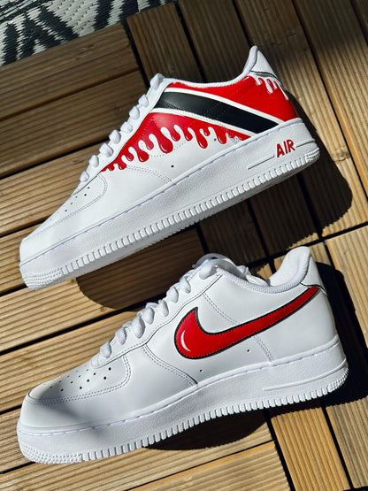Custom Nike AirForce 1, Trinidad & Tobago Flag, Drip, Hand-Painted Gift, Low Dunks, Cool New Trending